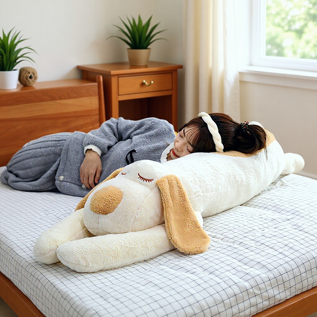 可爱趴趴狗长条抱枕毛绒玩具大号玩偶布娃娃床上睡觉枕头趴睡枕头