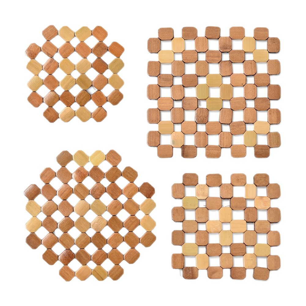 High-quality bamboo heat insulation pads, natural Nan bamboo heat-resistant table MATS, household dining table coasters and bowl MATS, high-temperature resistant heat-resistant pads Item Picture
