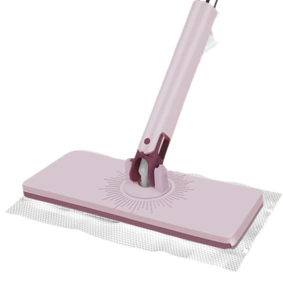 新款三角杆擦拖把加大平板拖把神器清洁家用夹布式洗脸巾懒人拖把白底实物图