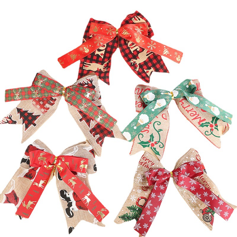 Christmas decorations, Christmas DIY handicrafts, bow decorations, ribbon gifts, flower gift boxes, bows