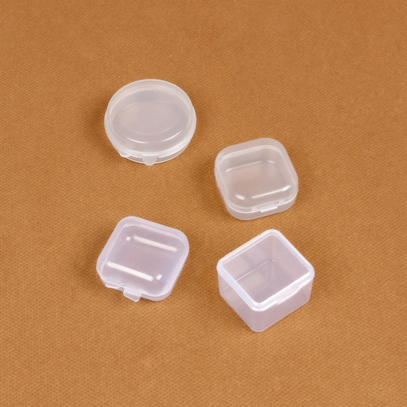 Wholesale pp transparent mini earplug boxes, disposable swimming nasal plug packaging boxes, jewelry rings, plastic storage boxes