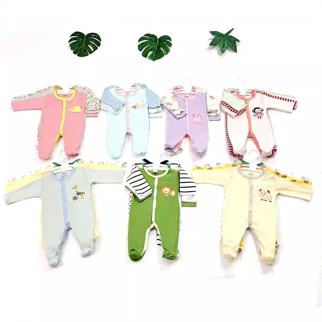 Wholesale of children's clothing from source manufacturers for export in 2024, European and American cotton baby crawling clothes, Amazon Caterpillar long-sleeved crawling clothes