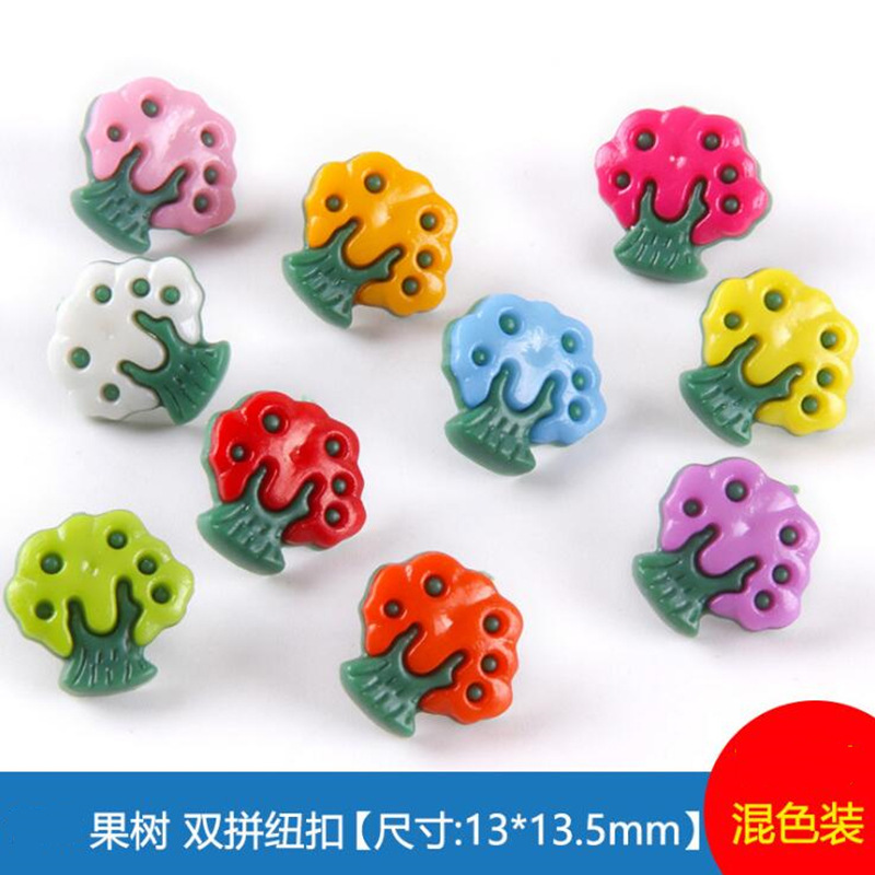 Fabricante suministro directo dibujos animados ropa para niños DIY accesorios candy color botones geométricos forma de fruta con ojo hebilla varios estilos details Picture