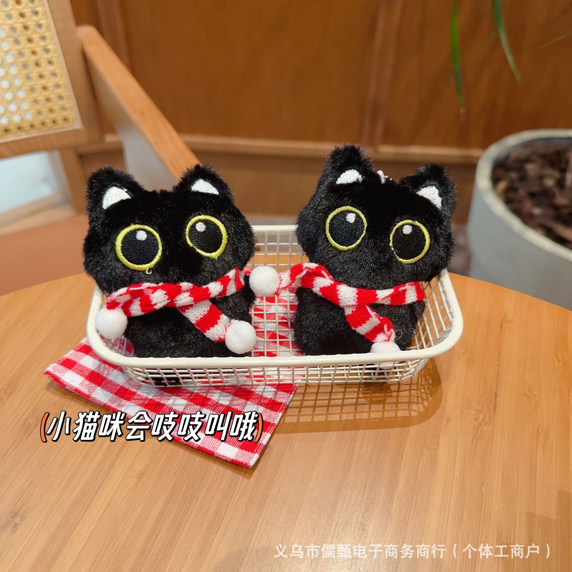 Cute Plush Luo Little Black Cat Doll, Schoolbag, Clothing, Accessories, All-Purpose Hanging Pieces, Diy Accessories And Accessories Wholesale details Picture