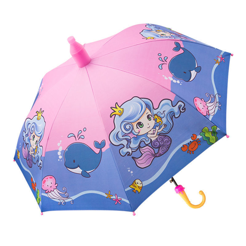 Cartoon children's umbrellas, sun protection umbrellas, black rubber children's umbrellas, straight-pole automatic umbrellas, safety anti-child trapping umbrellas, advertising umbrellas Item Picture