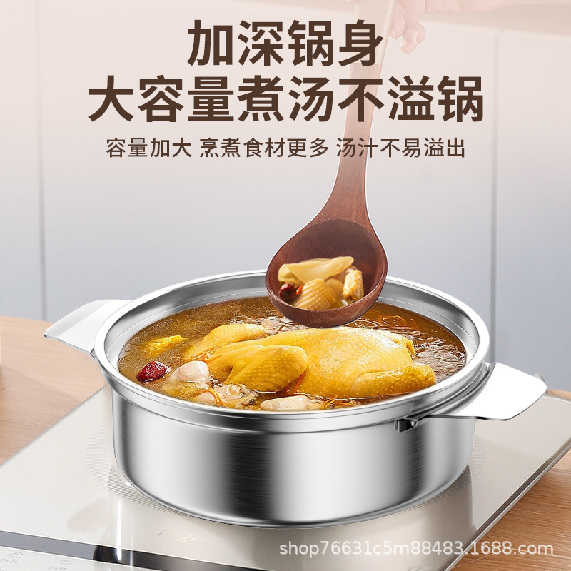 Stainless steel stew pot, water bath stew pot, household induction cooker stew pot, porridge and soup pot, bird's nest stew pot, clay pot, 4-person stew pot Application Scenario