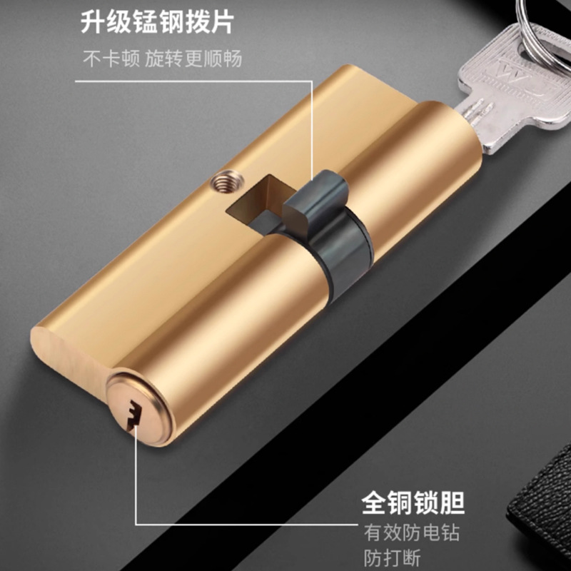 Anti-theft door lock core, entrance door, large door lock core, WJ all-copper lock core, universal AB lock core, Kaba lock core details Picture