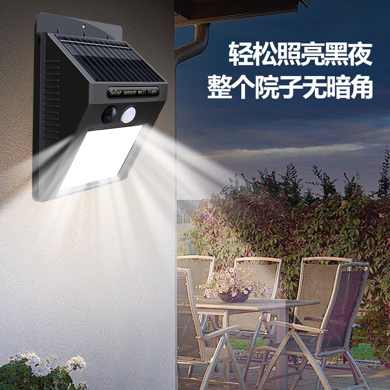 20LED solar wall lamp, human-sensing courtyard solar lamp, household waterproof fence lighting, outdoor wall lamp Application Scenario