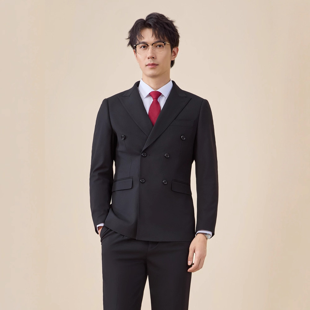 New double-breasted suit set for men autumn and winter details Picture