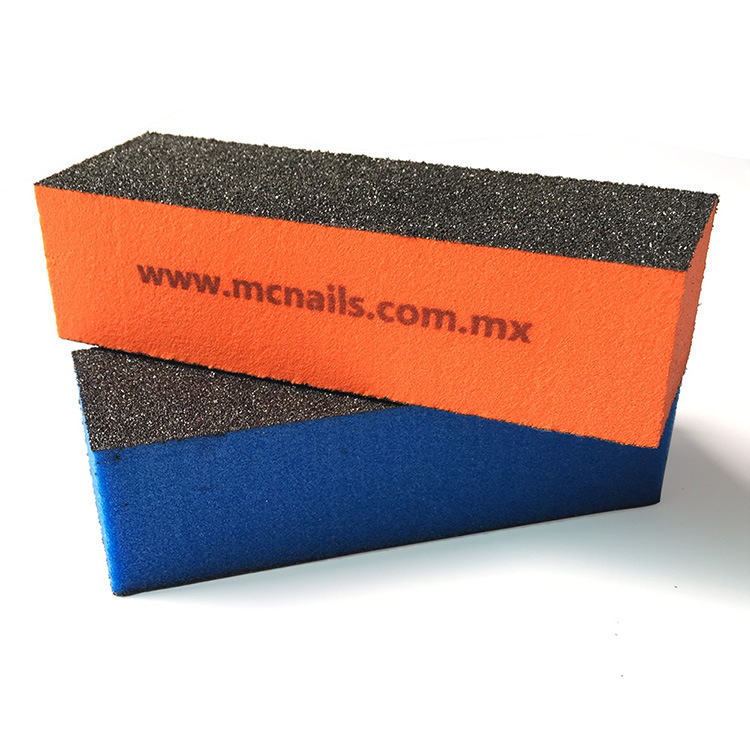 Factory direct sales of three-sided sand blocks in stock for wholesale, high-elastic cotton tofu blocks, washed black square nail files Specification image