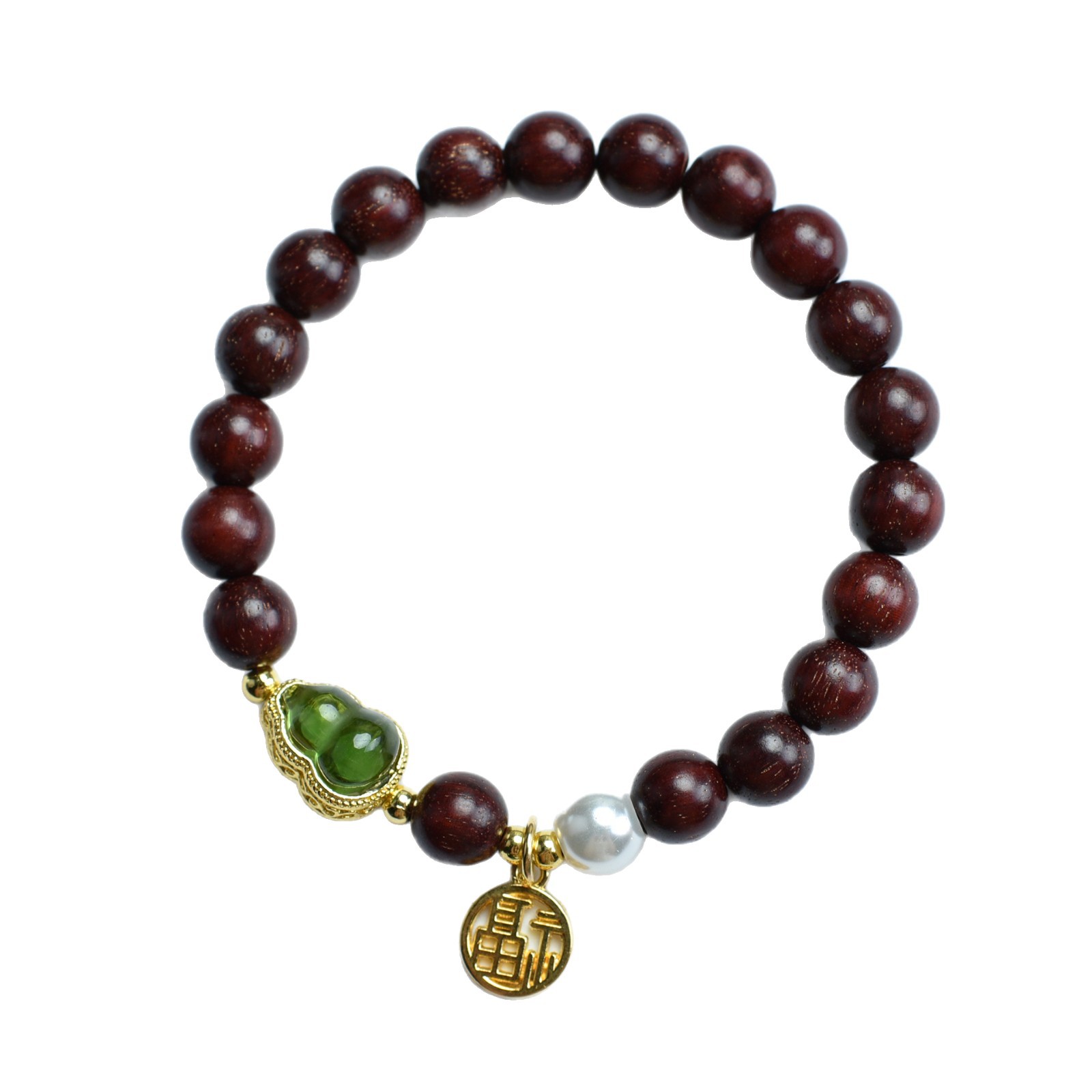 DIY small-leaf red sandalwood gourd-shaped bracelet, specification 0.8, men's and women's styles, decorative jewelry, cultural play beads, factory wholesale Item Picture