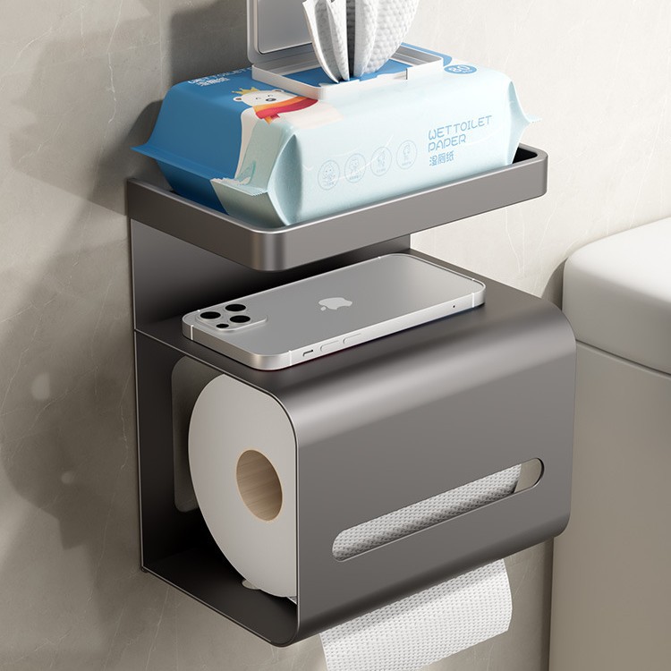 家用纸巾盒厕所置物架免打孔壁挂式抽纸厕纸放置盒洗手间卷纸架