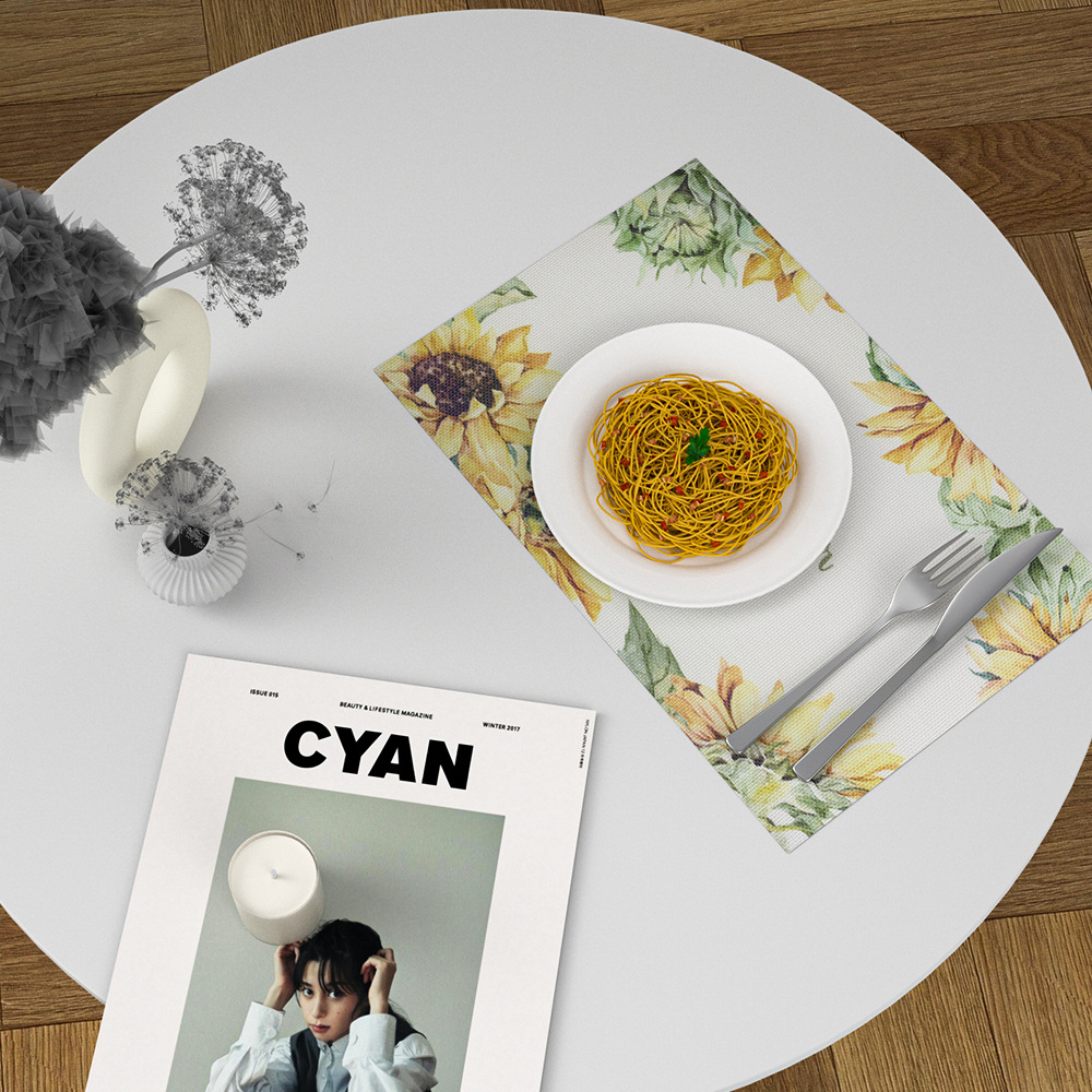 批发PVC西餐垫防滑隔热餐桌垫长方形 印花特斯林餐垫 酒店餐厅塑产品图