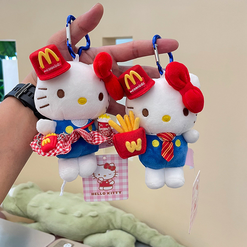 可爱卡通毛绒公仔hellokitty小挂件钥匙扣挂饰正版kitty包包挂件