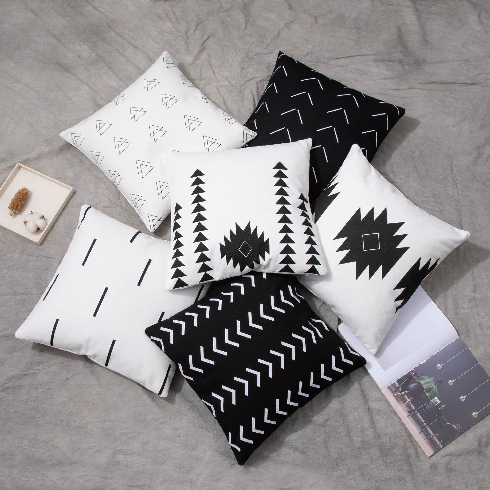 Amazon Bohemian Geometric Print Throw Pillows, Simple Living Room Cushions, Dormitory Backrests, Sofa, Bedroom Pillowcases Item Picture