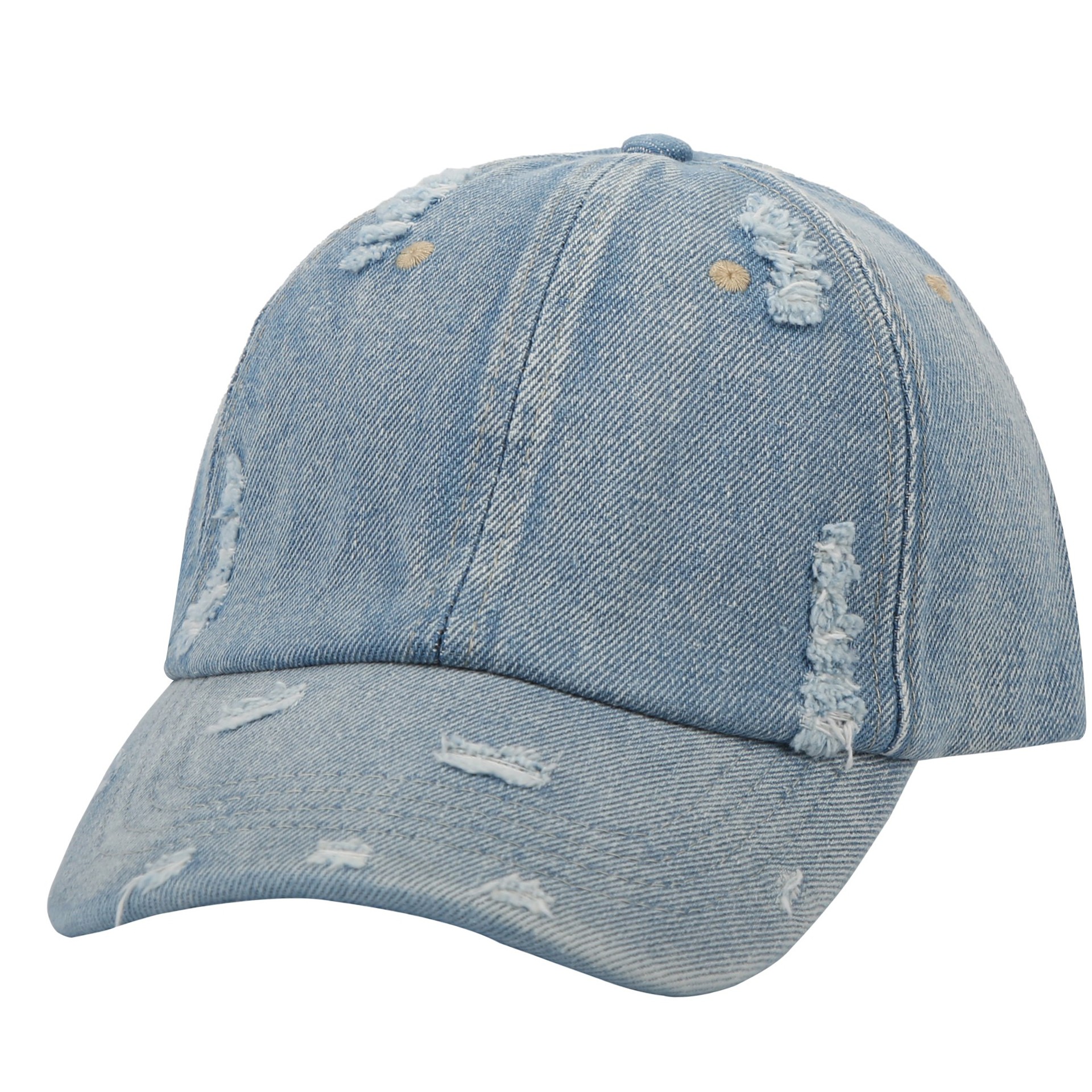 A retro and stylish Korean summer baseball cap with a distressed and perforated look, a versatile soft top and sunshade cap for both men and women Specification image