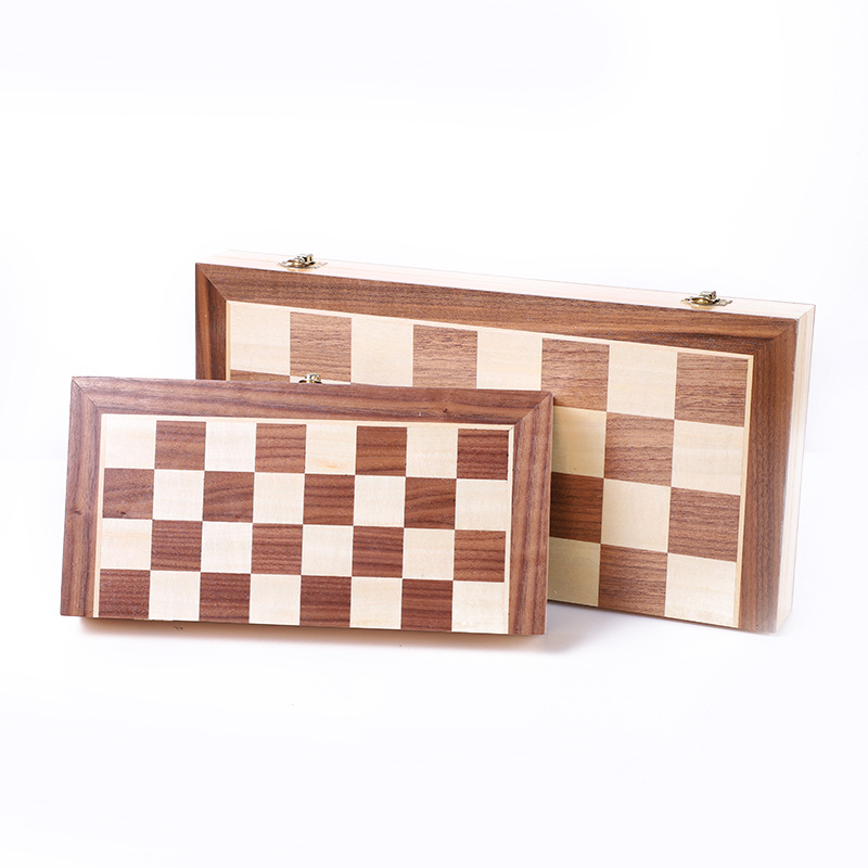 强磁实木国际象棋教学游戏棋牌玩具可折叠强磁便携国际象棋教学
