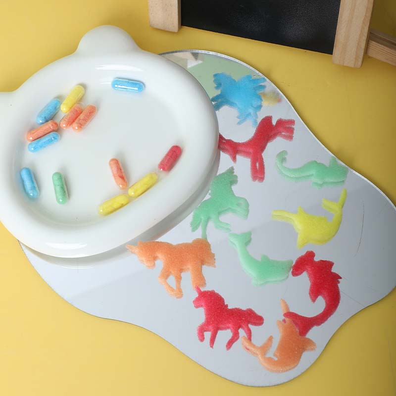 Nuevo animal cápsula burbuja de agua expandiendo muchos tipos de sirena pequeño dinosaurio niños baño conjunto transfronterizo venta caliente details Picture