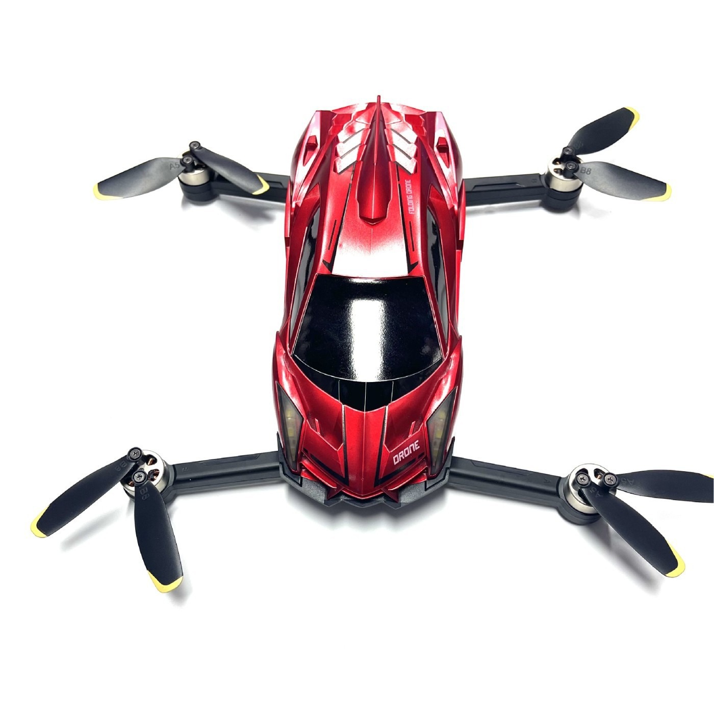 跨境新品无人机仿真比例跑车炫酷外观高清4K航拍摄像头无刷电机白底实物图