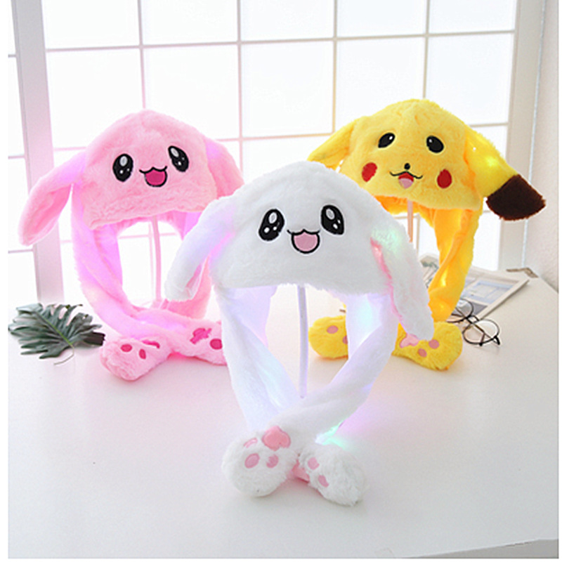 Douyin's popular rabbit-ear hats that move when pinched, cute rabbit hats for children, and trendy hats for street vendors details Picture