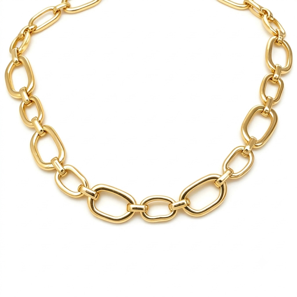 Cross-border smooth chain necklace for women, European and American copper gold-plated neck chain, exaggerated thick chain, Amazon jewelry wholesale Application Scenario