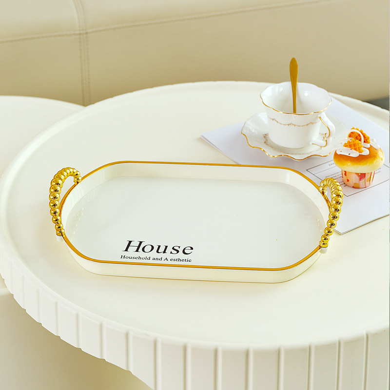 玻璃镜面金属托盘/贝壳托盘/托盘/玻璃托盘/玉石细节图