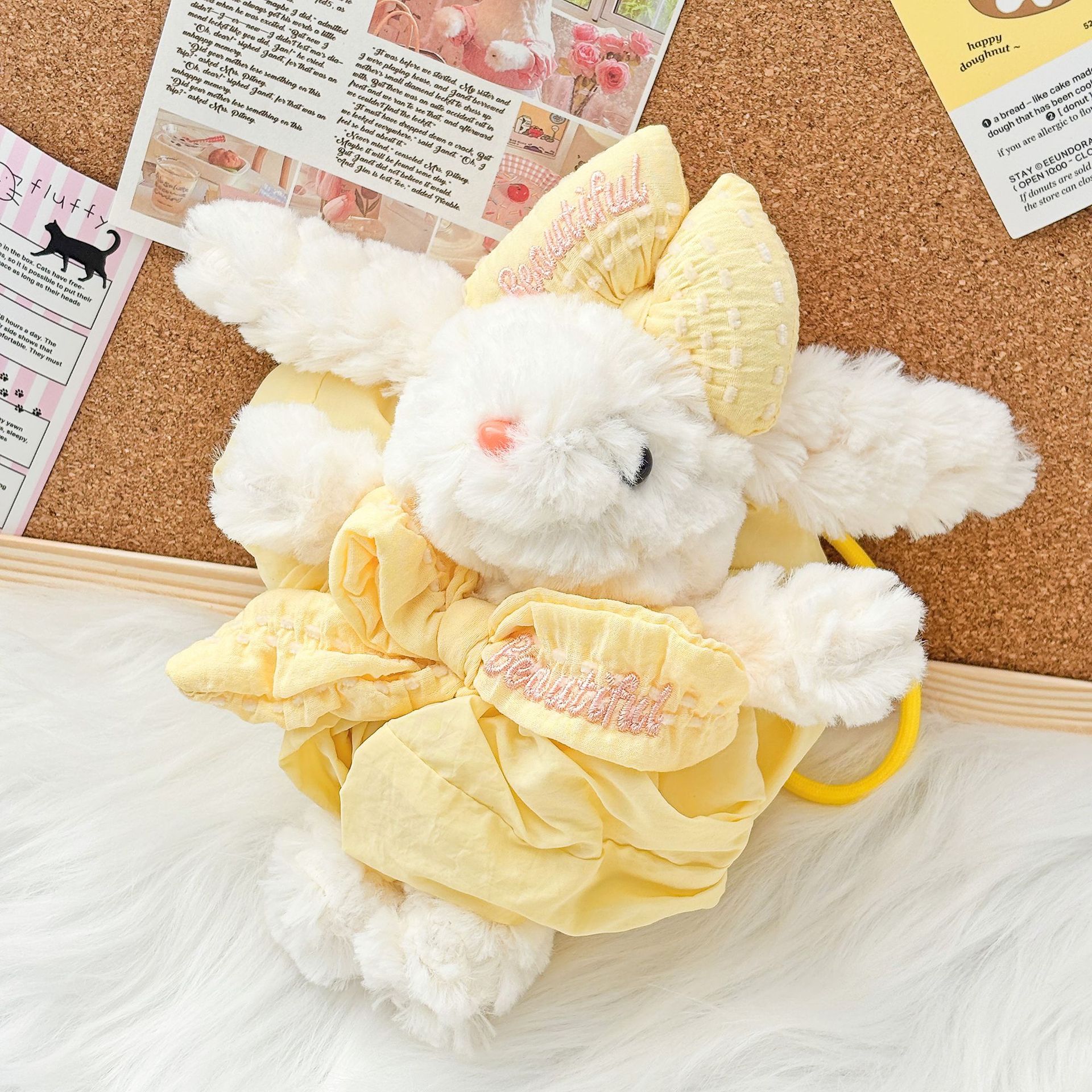 Wholesale of hanging ear rabbit plush pendants, the same style of Xiaohongshu plush dolls, creative handmade doll bags, figurines and pendants Item Picture