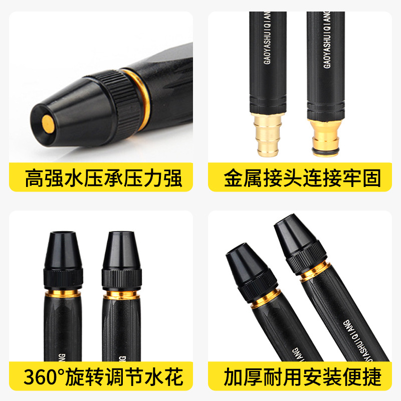 厂家直供合金奶嘴直喷水枪头洗车水枪合金黑金刚水枪头喷头产品图