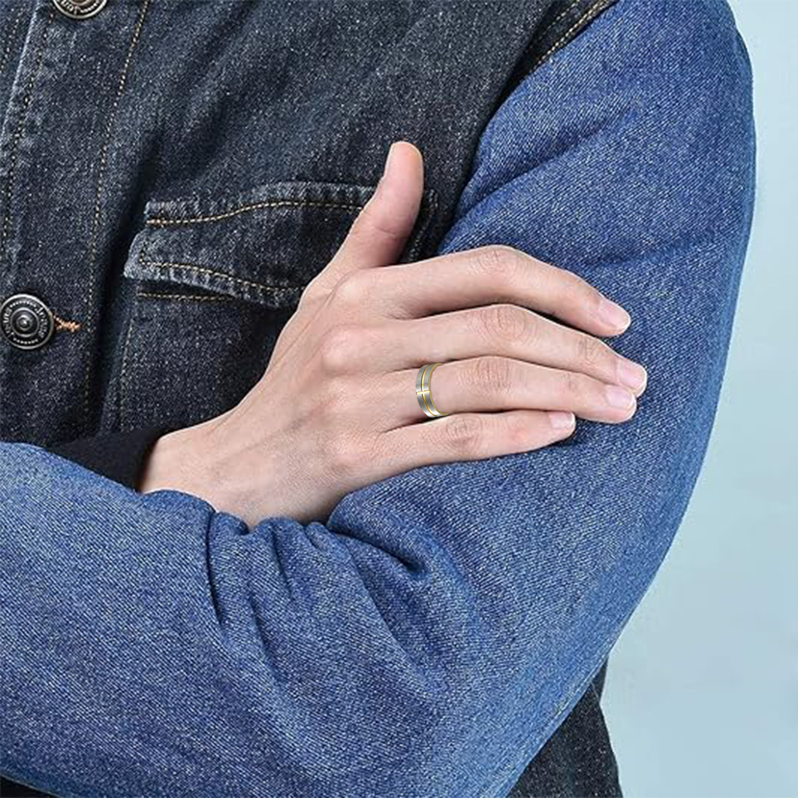 Cross-border Amazon men's European and American fashion jewelry, cross rings, Yiwu small accessories, stainless steel jewelry wholesale Application Scenario