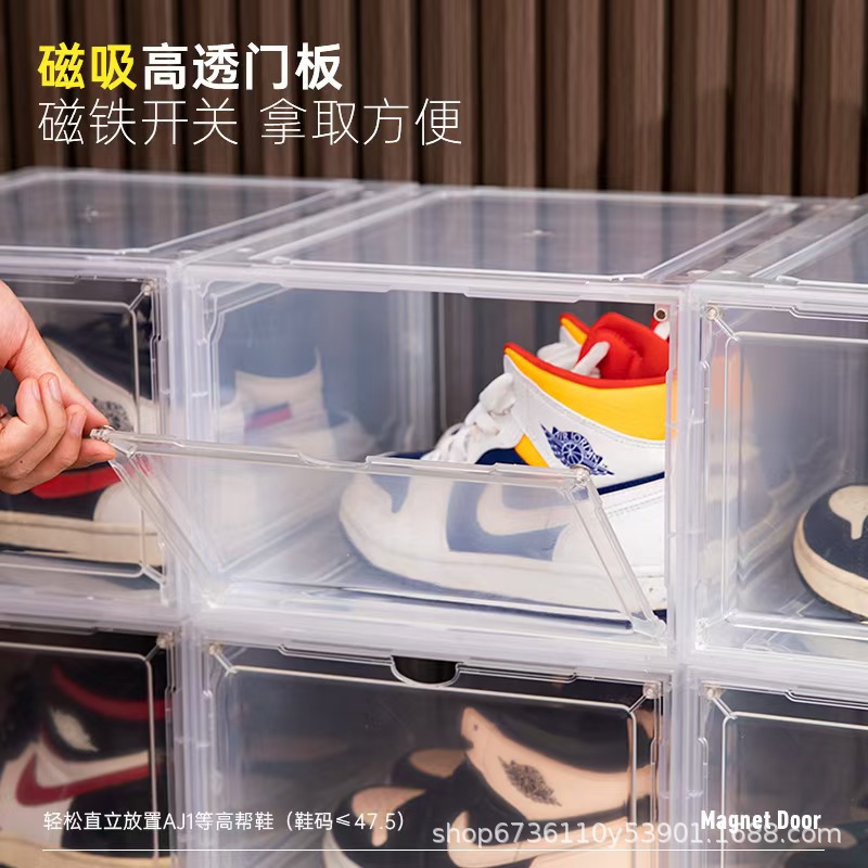 Acrylic transparent shoe box storage box, plastic basketball shoe cabinet, sneaker storage box, display cabinet, shoe storage wonder, easy to install details Picture