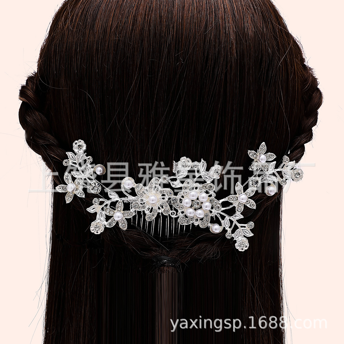 Yaxing Factory Direct sales of new diamond silver princess headwear, wedding gowns and evening gowns, super shiny crystal artistic girls' hair combs Item Picture