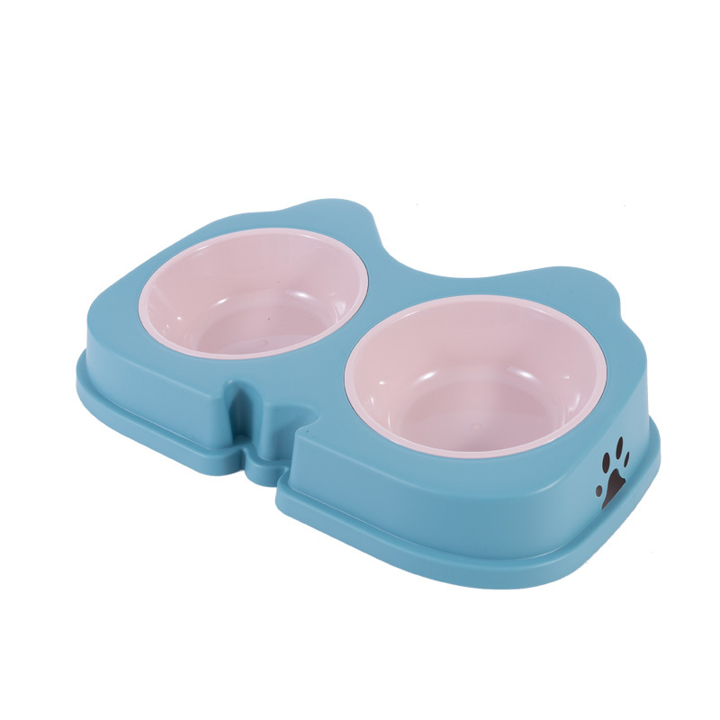 Rongka Pet Cross-border Dog Bowl, Cat Bowl, Pet cat and dog color-blocking food bowl, Double bowl Rice bowl, dog food bowl, cat food bowl, dog and cat food plate Item Picture