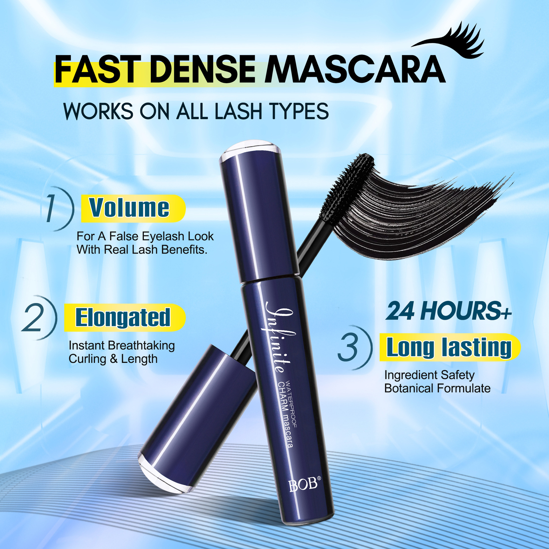 Cross-border bob Soft Mist Long-lasting Mascara details Picture