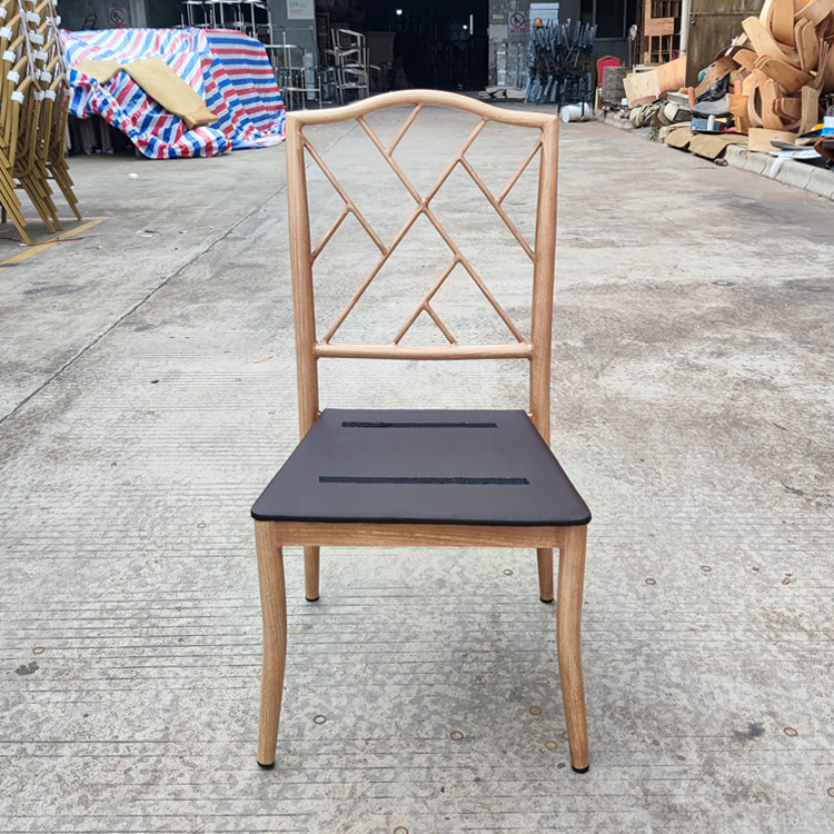 星辰工厂批发酒店椅子竹节椅婚庆喜宴网背仿木纹金属可叠户外餐厅椅子