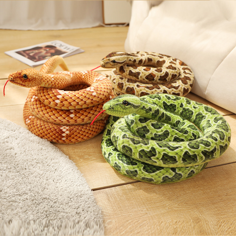 Cross-border simulation snake zodiac plush toy plate, snake spotted snake, large python, water boa, prank doll, as a gift for children Application Scenario