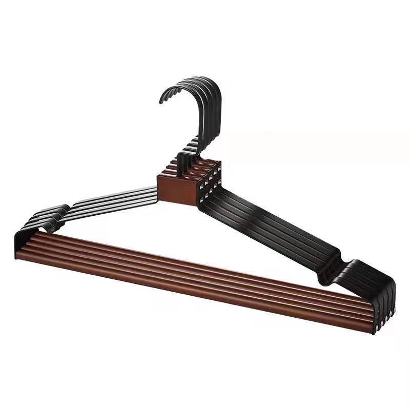 衣架/实木衣架/植绒衣架/衣架服装厂/翼型晾衣架白底实物图