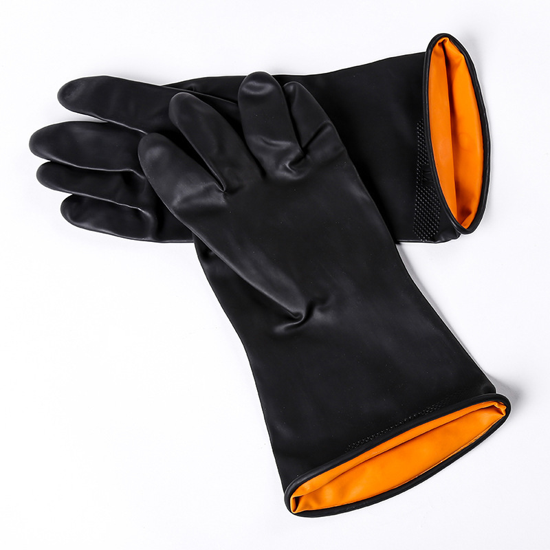 Kitchen cleaning household latex gloves, rubber and rubber labor protection acid and alkali resistant industrial gloves manufacturer wholesale 160g Specification image
