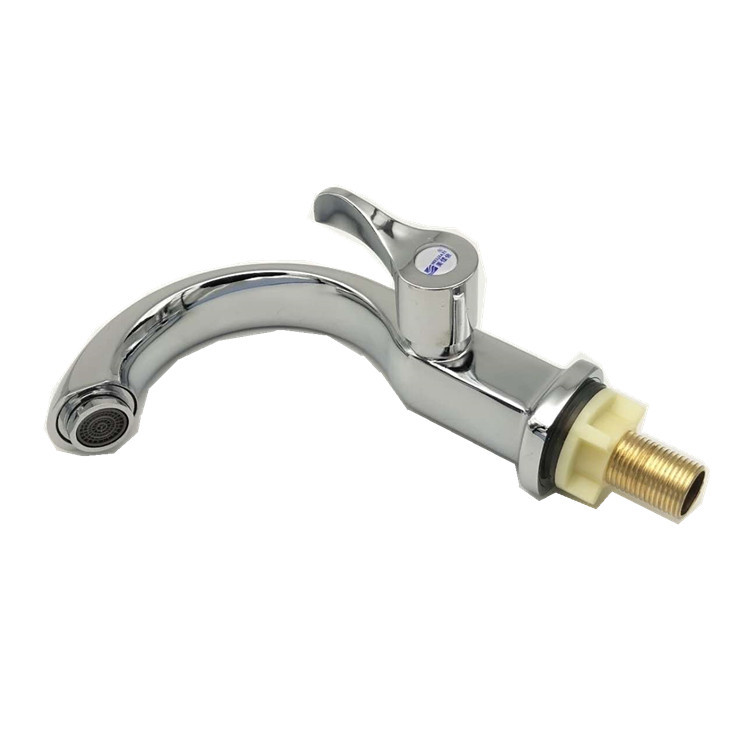 Fontanería hardware quick open single cold moon curved lavabo grifo aleación de zinc lavabo lavabo grifo venta al por mayor Item Picture