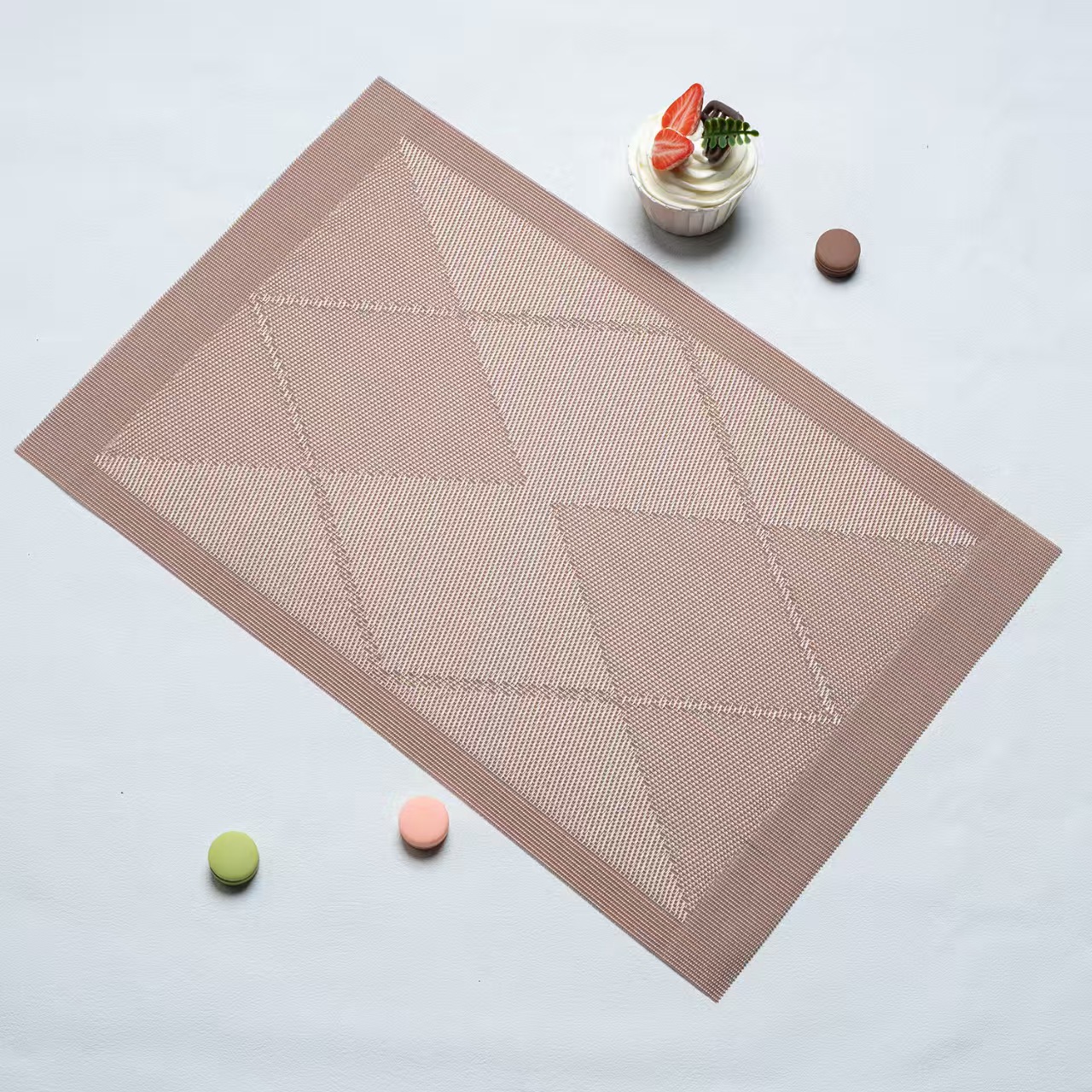 Diamond-patterned Teslin Western placemats, table MATS, bowl MATS, placemats, hotel heat-resistant and heat-insulating coffee coasters details Picture