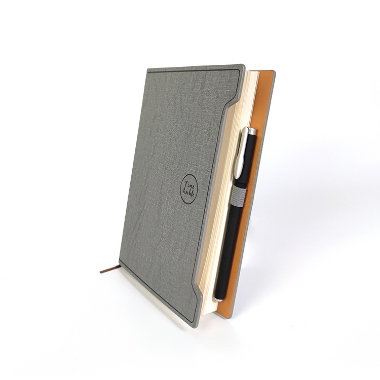 雅隆跨境高品质办公用品A5皮革复古成分笔记本白底实物图