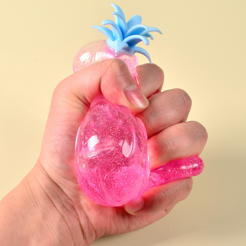 New stress-relieving maltose Pinch Fun TPR Gold powder Pineapple syrup Release Ball Children's toy factory wholesale Application Scenario