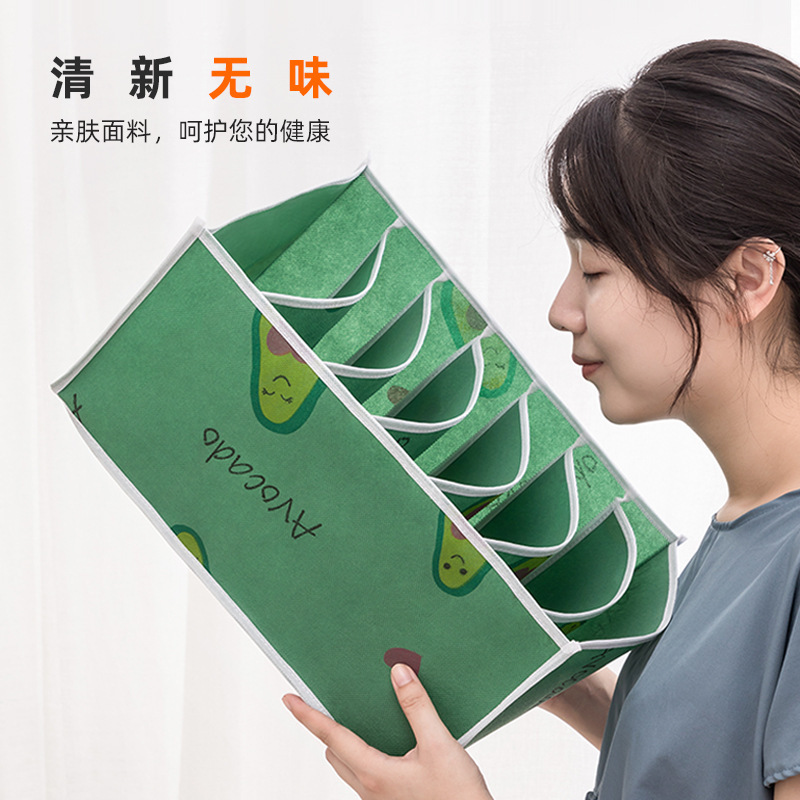 Pants storage box, jeans and clothes storage wonder, non-woven fabric underwear storage box, foldable, large capacity, compartments Application Scenario