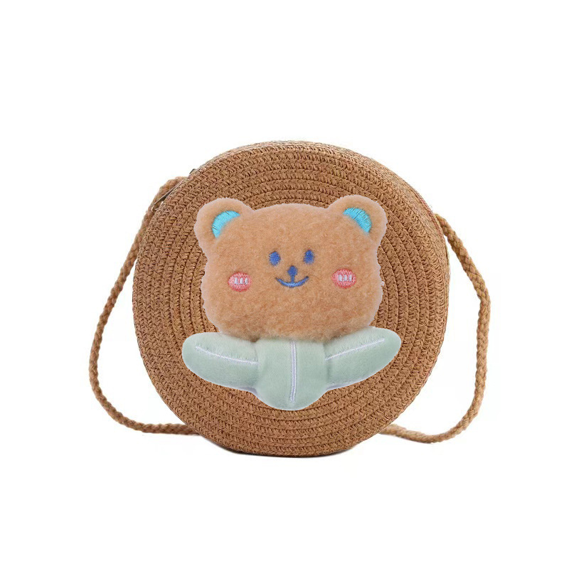 Niños bolsa pequeña mujer 2025 nuevo cute tejido bolsa de paja chica móvil crossbody playa vacaciones bolsa de playa Item Picture