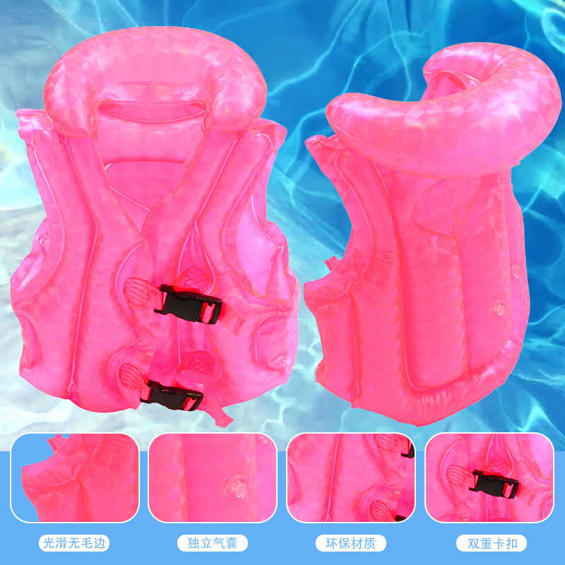 Children's swimming high-buoyancy vest, universal beginner swimming equipment for kids, professional inflatable vest life jacket Specification image