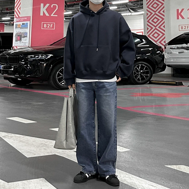MYQ retro washed distressed jeans for men's autumn new style Korean trendy loose wide-leg straight-leg pants for casual wear Specification image