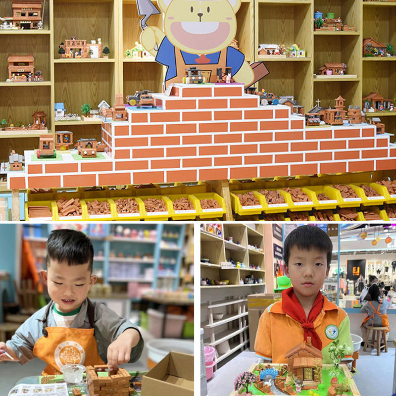 手工diy梦幻石膏房子 泥瓦匠彩色小屋 真砖建筑师玩具材料包细节图