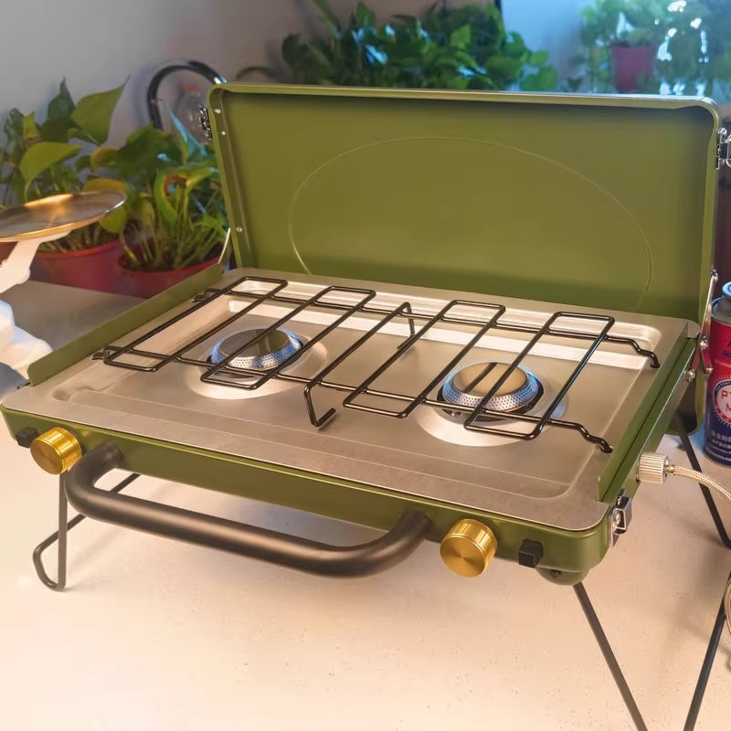 مواقد هوائية ذات رأسين محمولة في الهواء الطلق، مواقد طهي قابلة للرياح Specification image