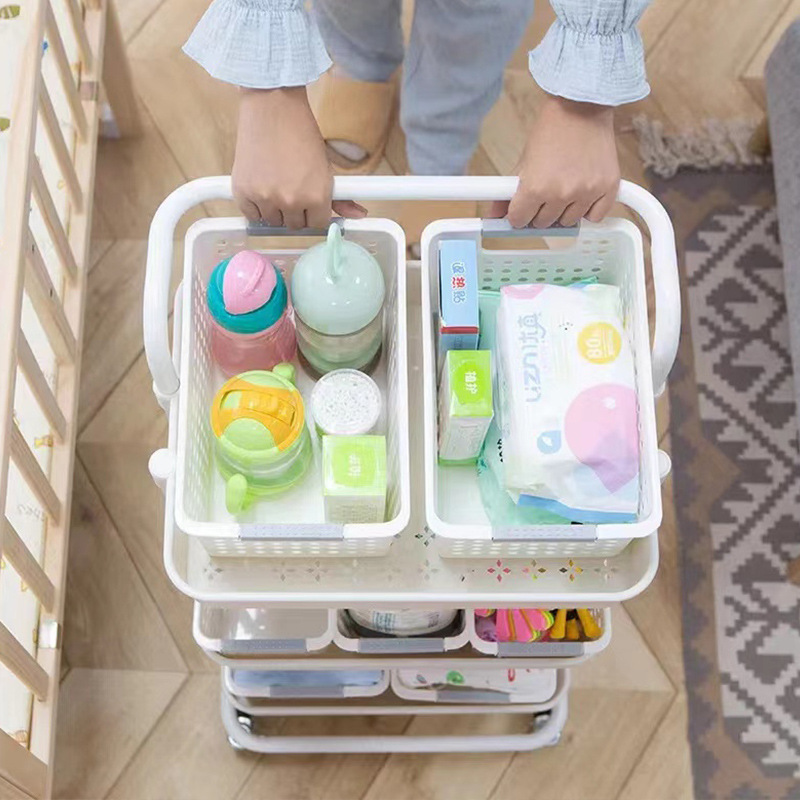 Floor-standing kitchen, mobile snack rack, trolley, storage rack, multi-layer kitchen storage, mobile snack trolley details Picture