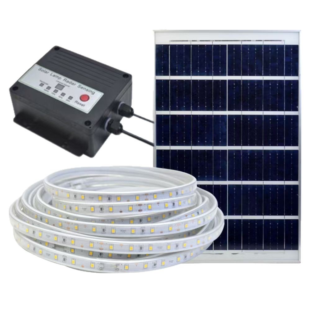 New solar-powered seven-color outdoor waterproof ultra-bright garden lights, atmosphere exterior wall color-changing light strips, horse-running led Item Picture