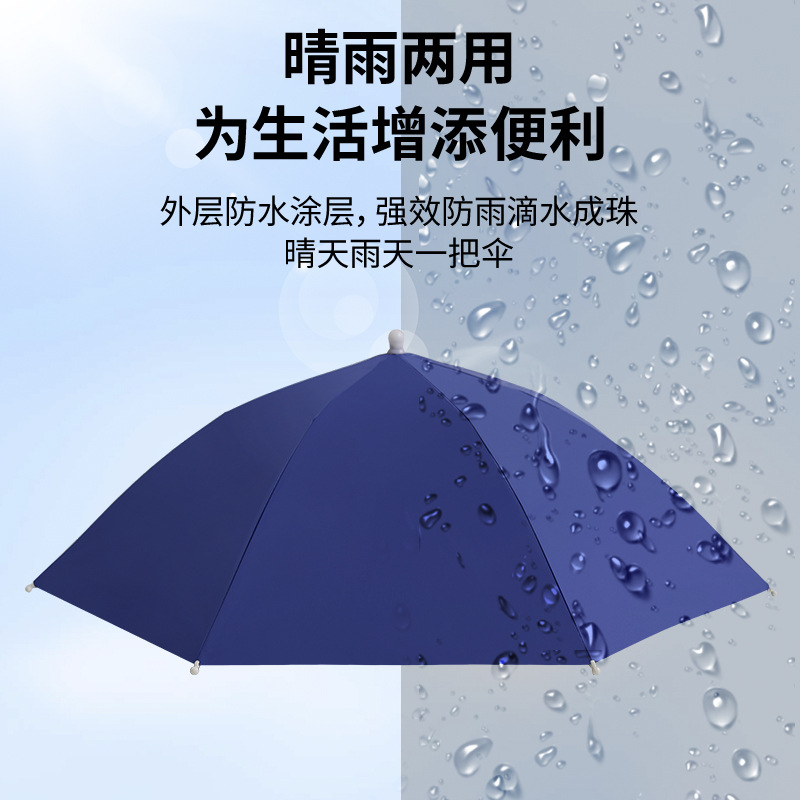 Head-mounted umbrellas for fishing, portable sun umbrellas, large outdoor folding umbrellas, UV and wind protection wholesale details Picture